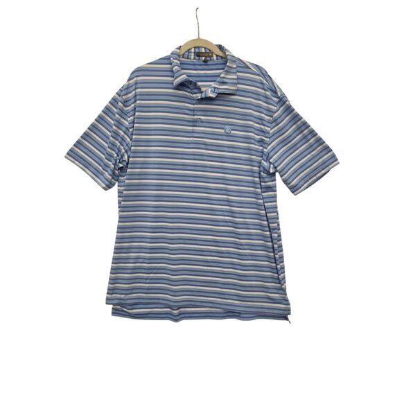 Peter Millar Mens XL Drirelease Natural Touch Captain Polo Striped Short Sleeve - Picture 1 of 11